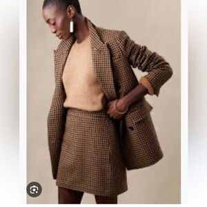 SOLD OUT wool houndstooth mini skirt suit